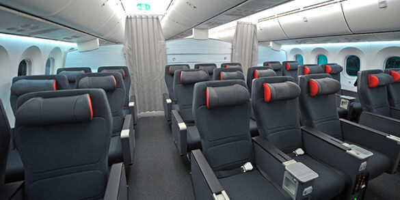 a row of seats in an airplane