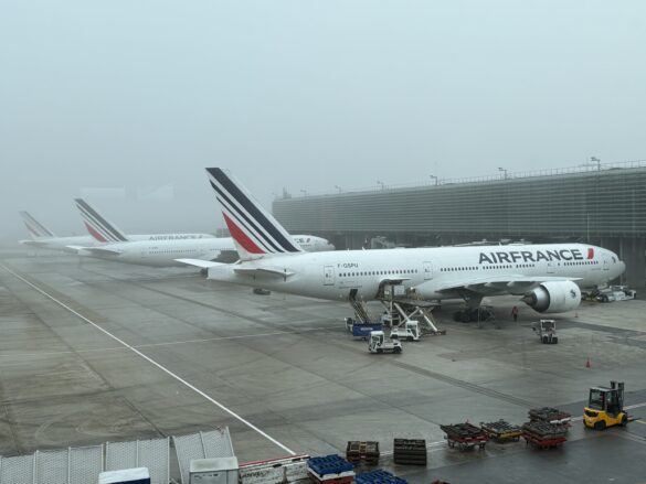 airplanes parked at an airport