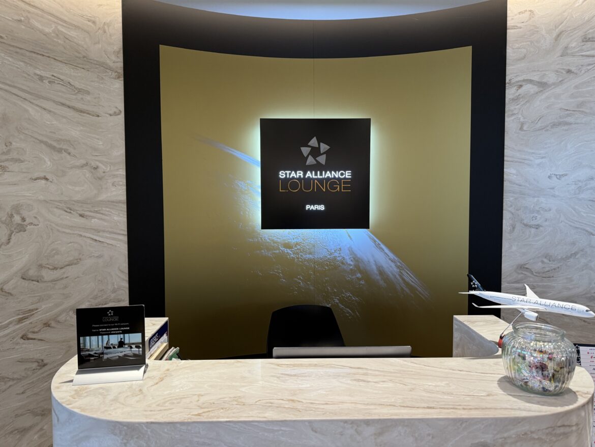 a desk with a sign on it