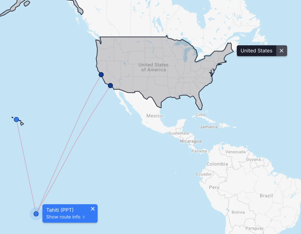 Flights from US to French Polynesia