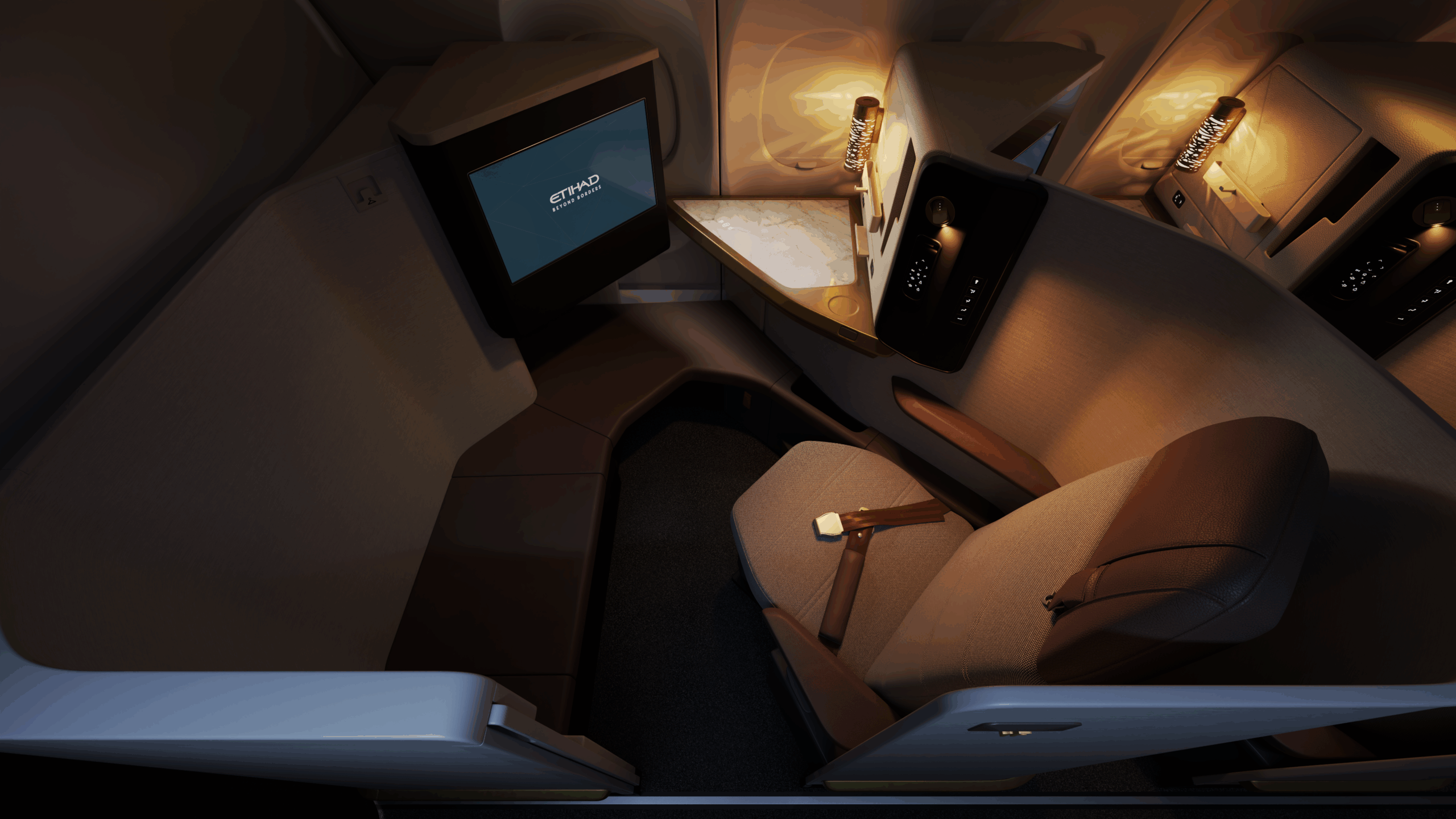 Etihad A321LR a seat in a plane