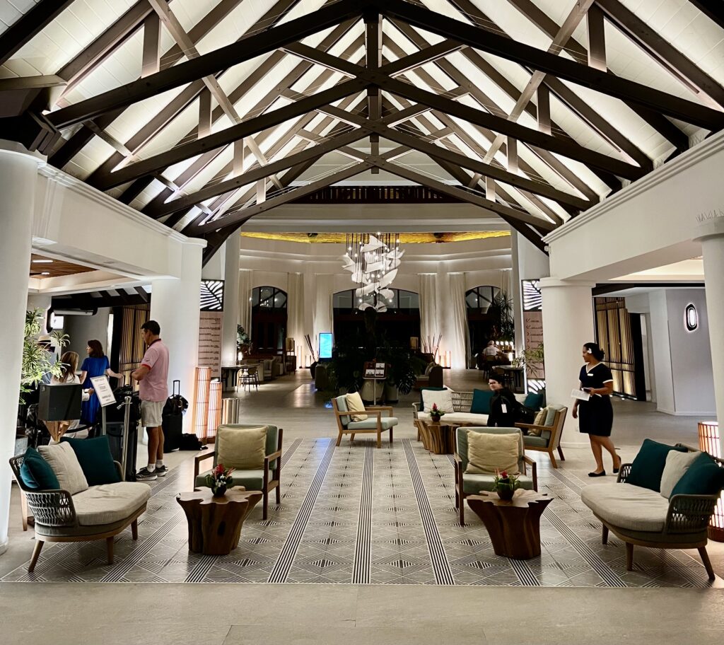 a large room with a large ceiling and a large chandelier