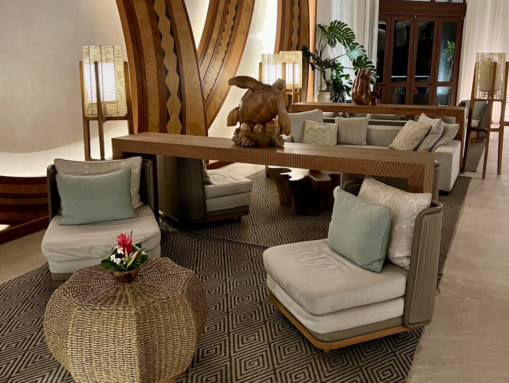 a room with a table and chairs