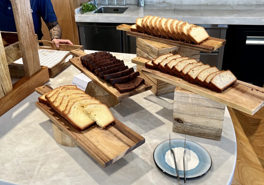a table with slices of bread on it