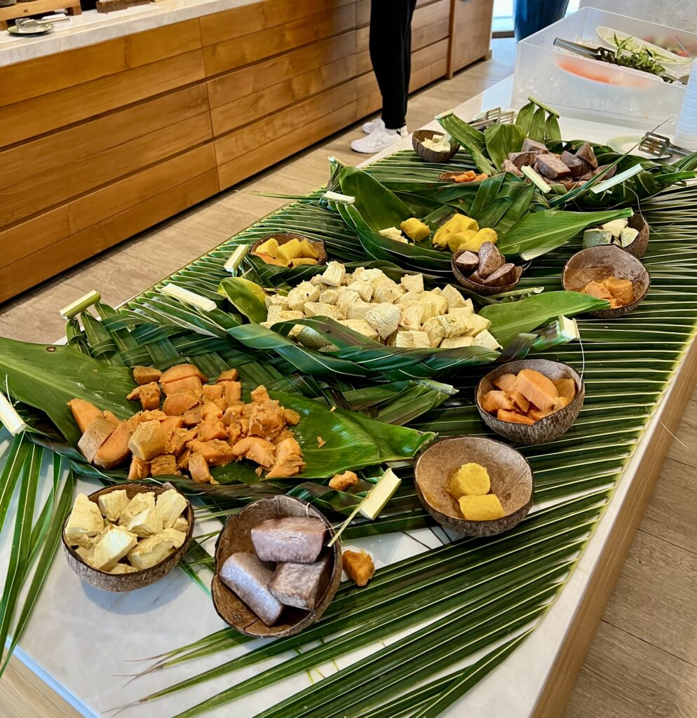 a table with food on it