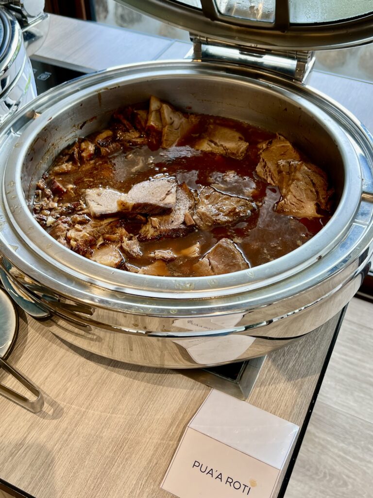 a pot of food on a table