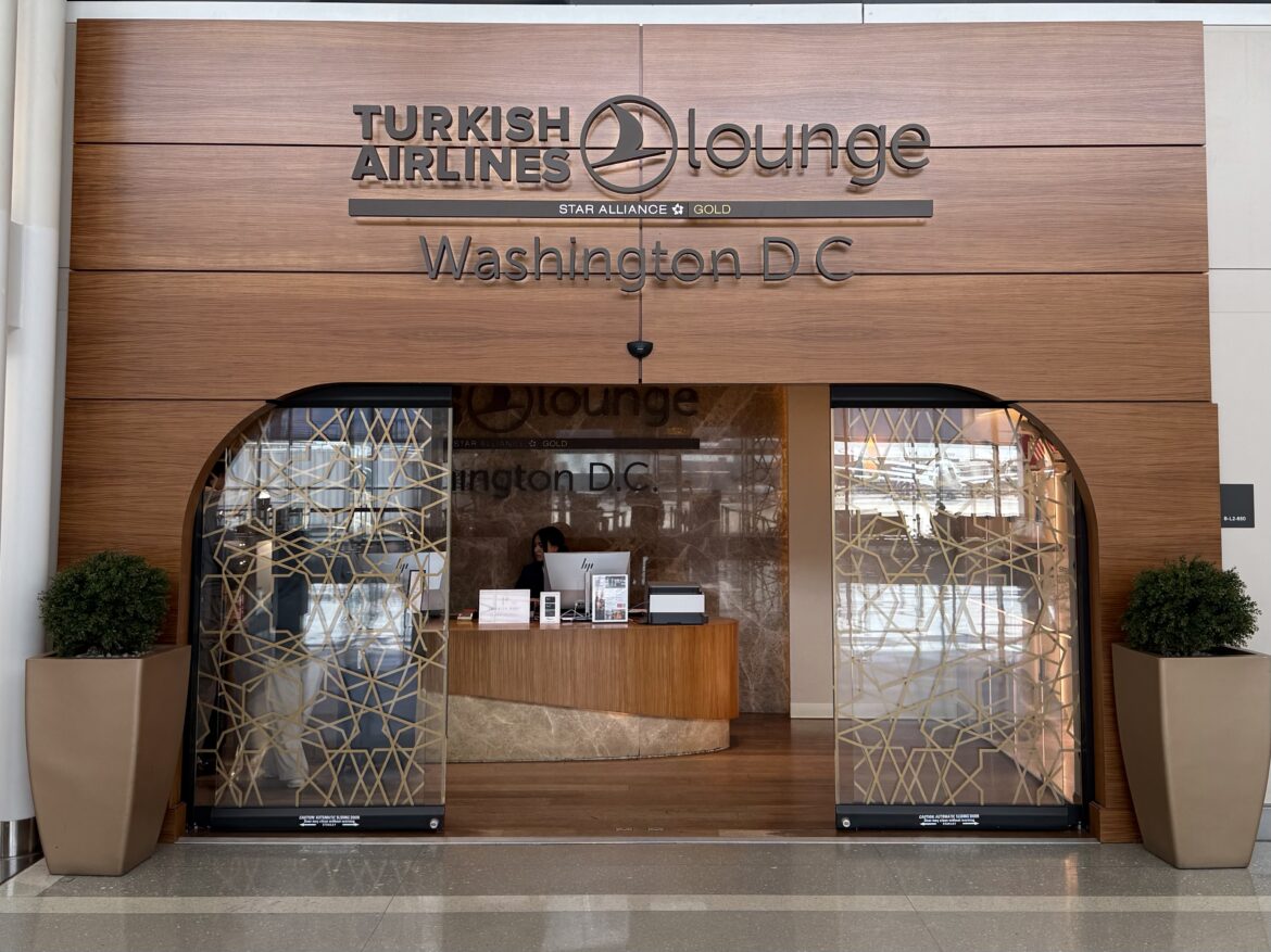 Turkish Airlines Washington DC a front entrance to a lounge