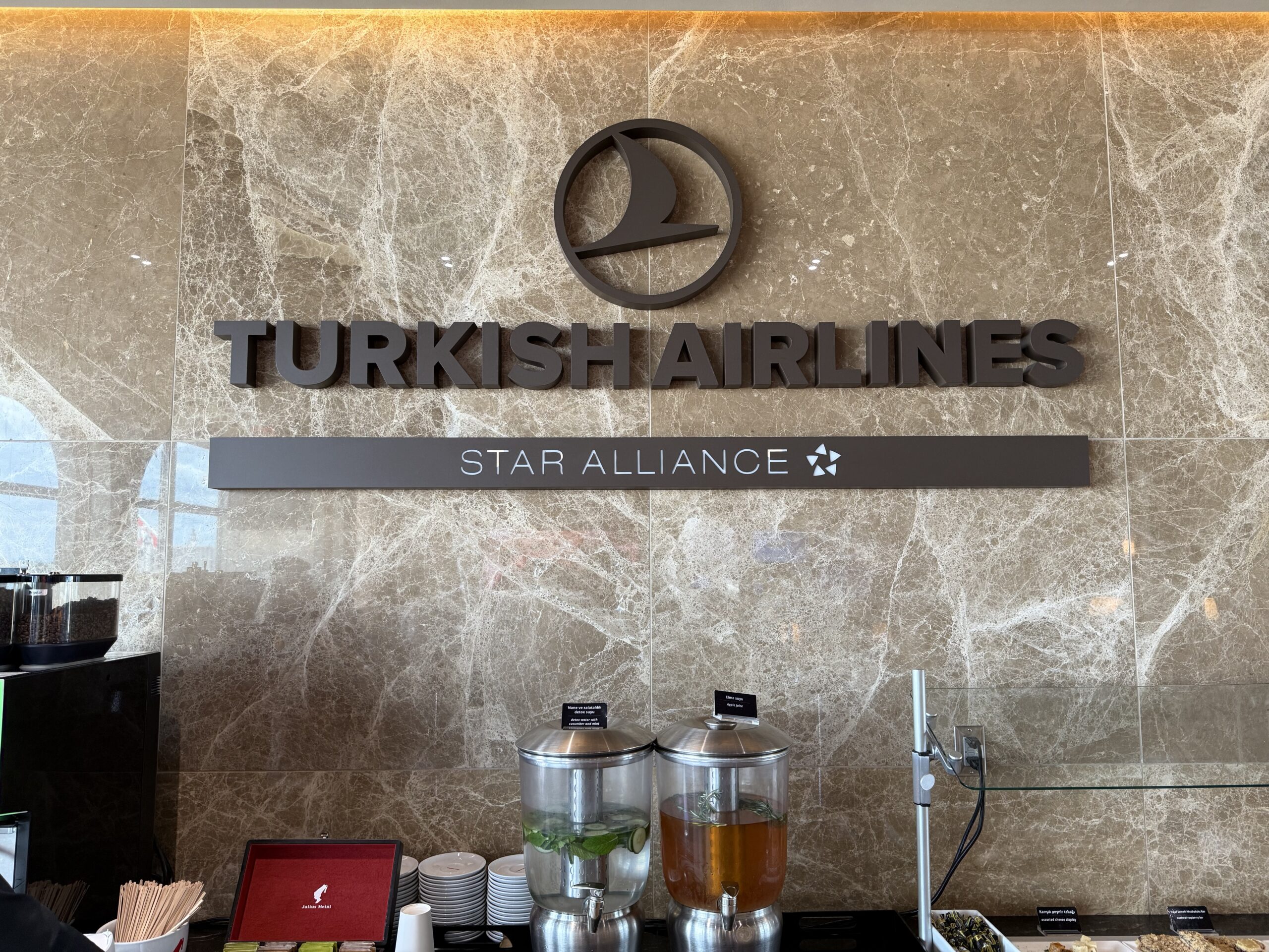 Turkish Airlines Lounge Washington a sign on a wall