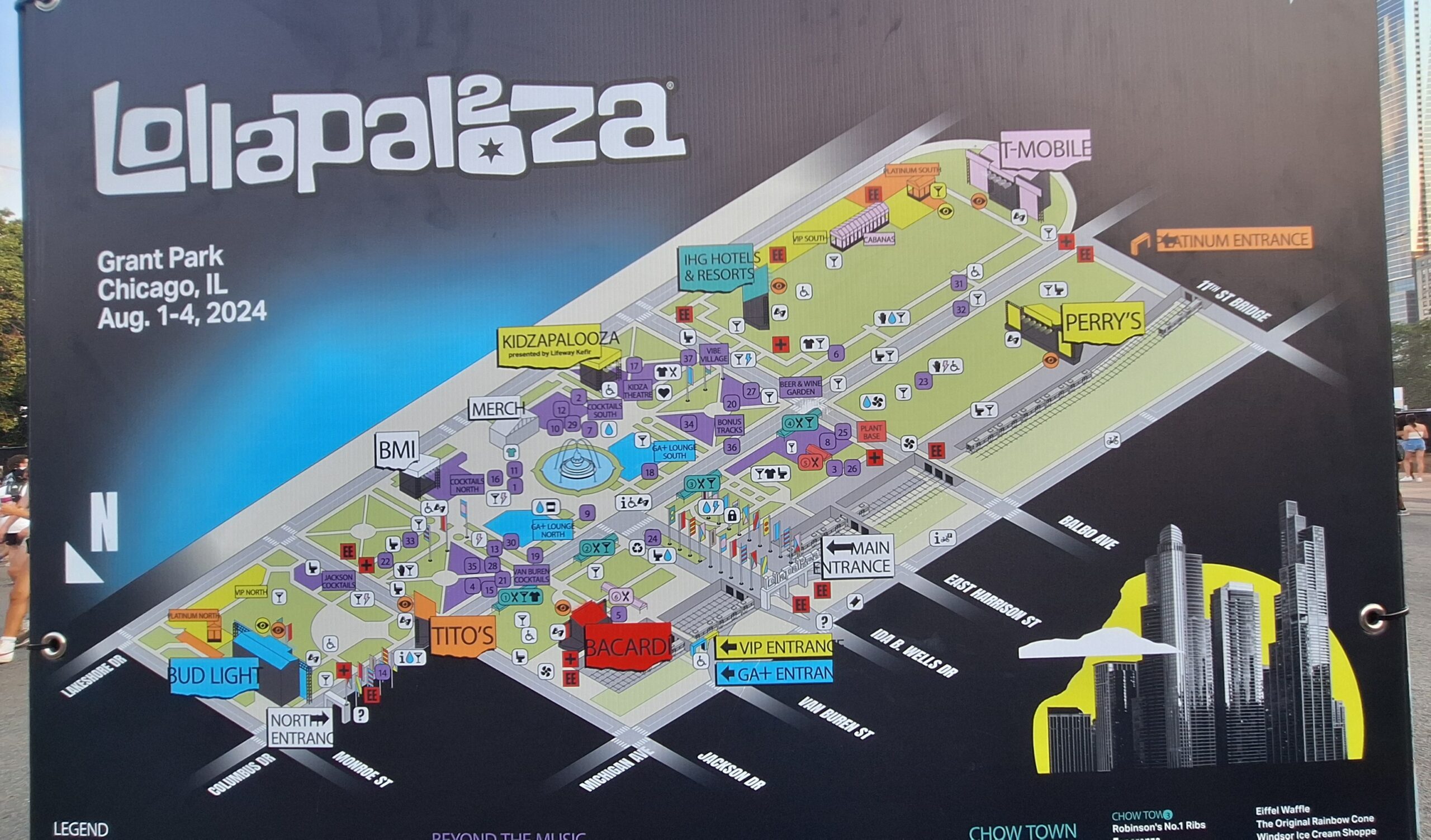 Lollapalooza Festival a map of a city