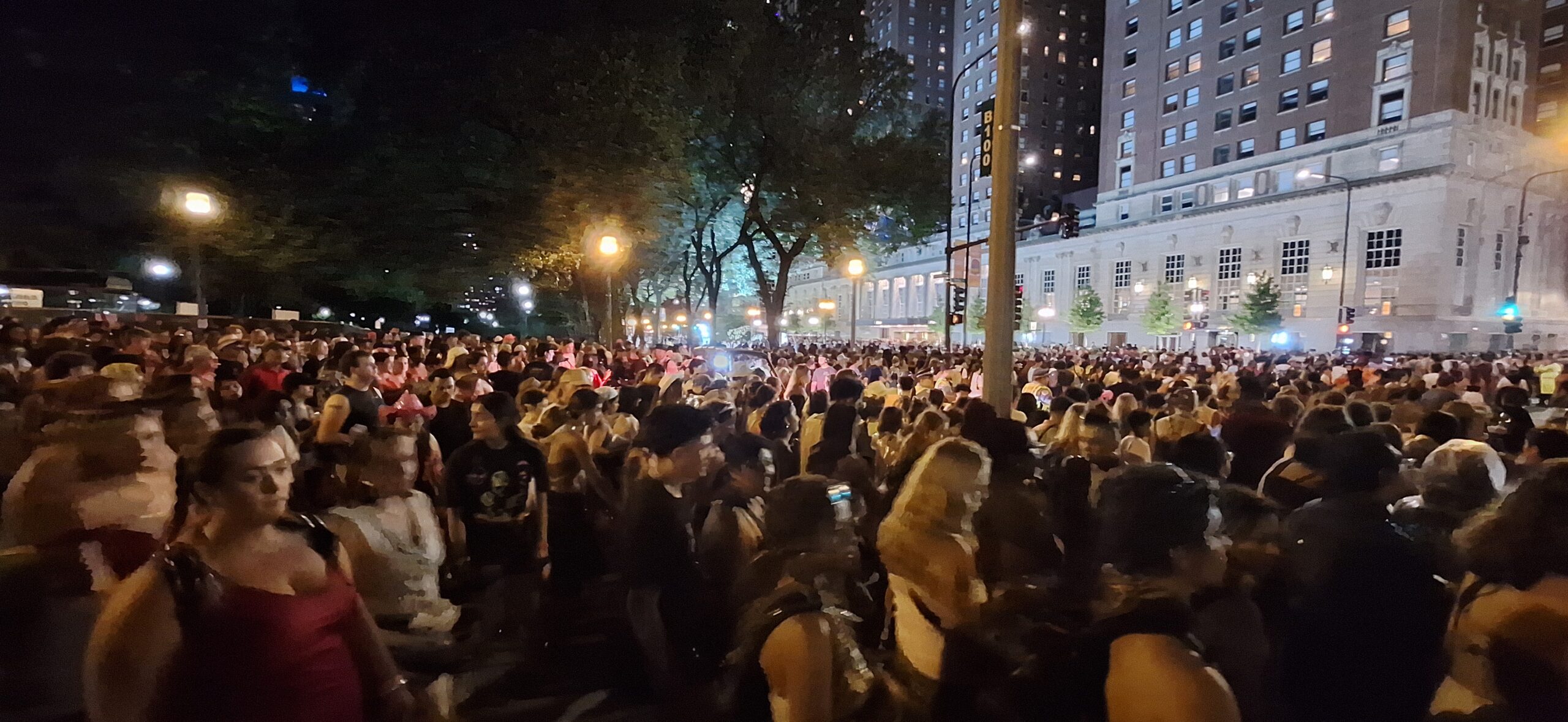 Lollapalooza Festival a large crowd of people at night