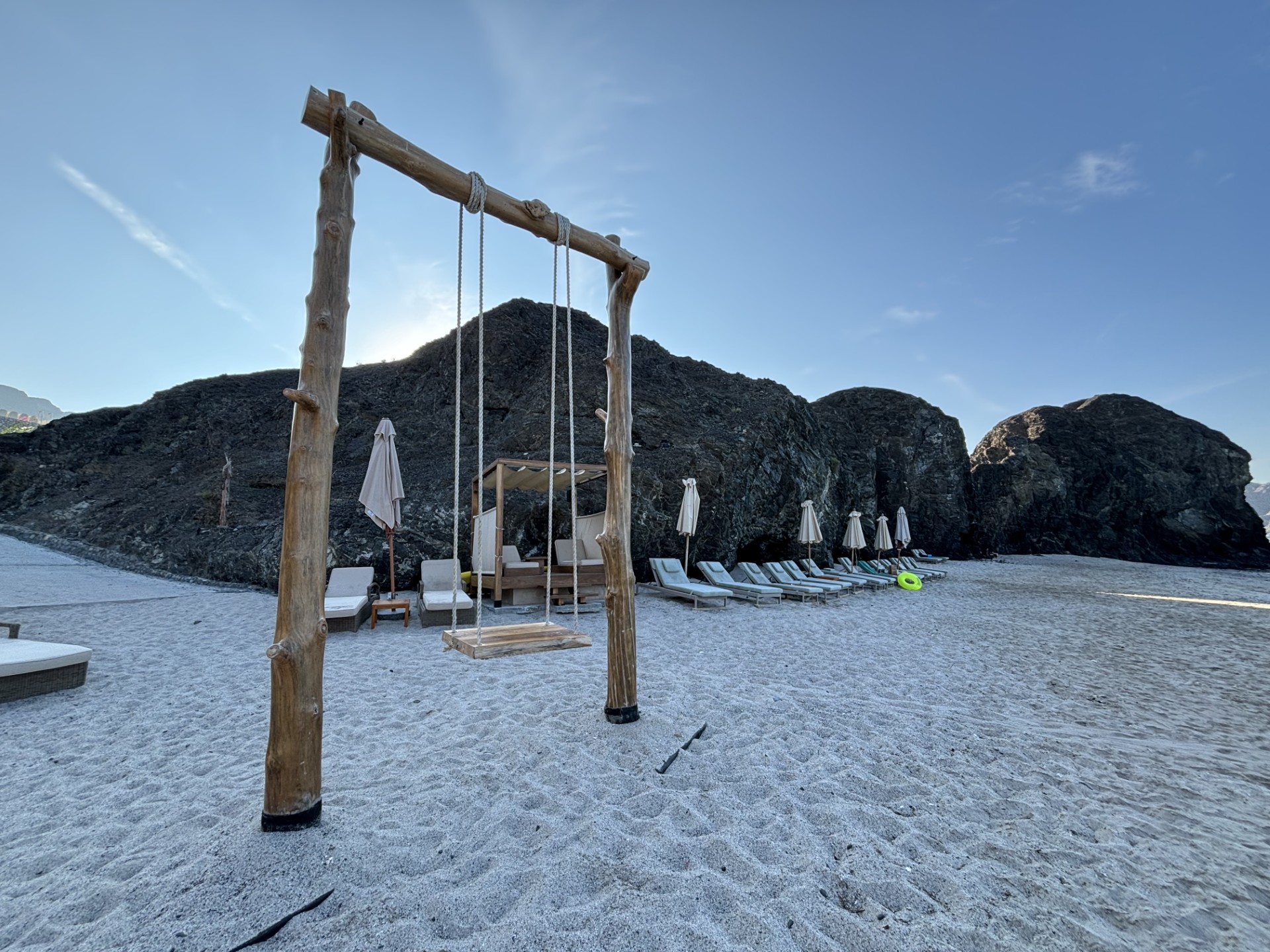 Swinging on the beach