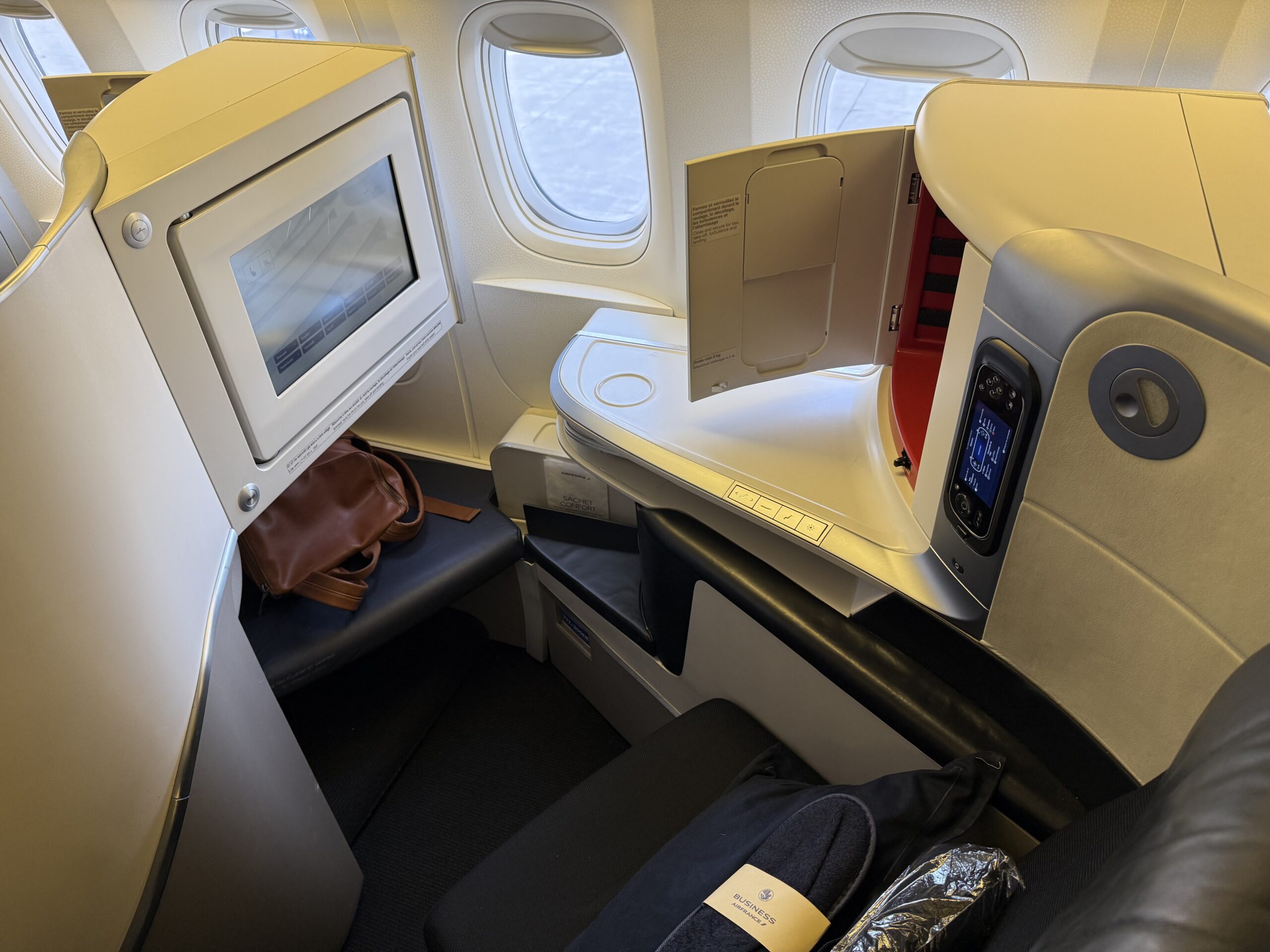 Air France Ottawa to Paris a seat in an airplane