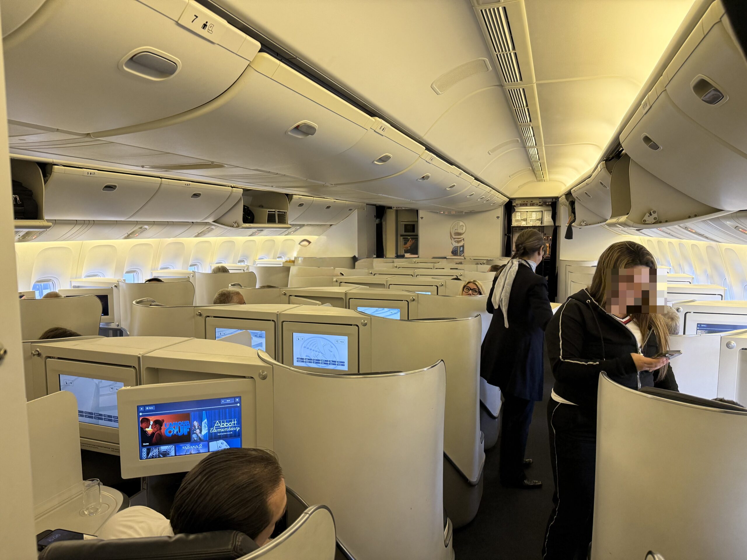 Air France Ottawa to Paris people in an airplane with people in the back