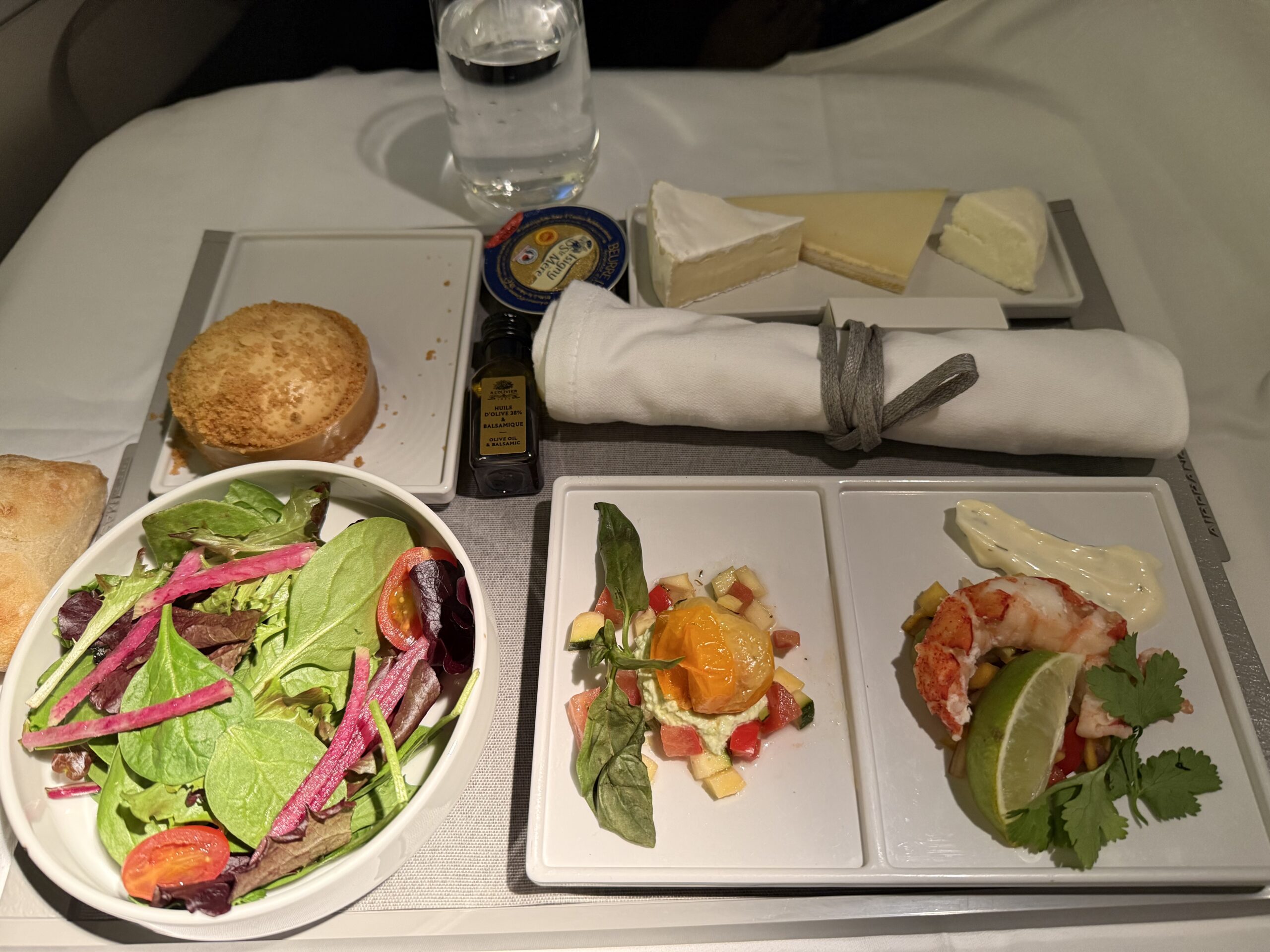 Air France Ottawa to Paris a plate of food on a table