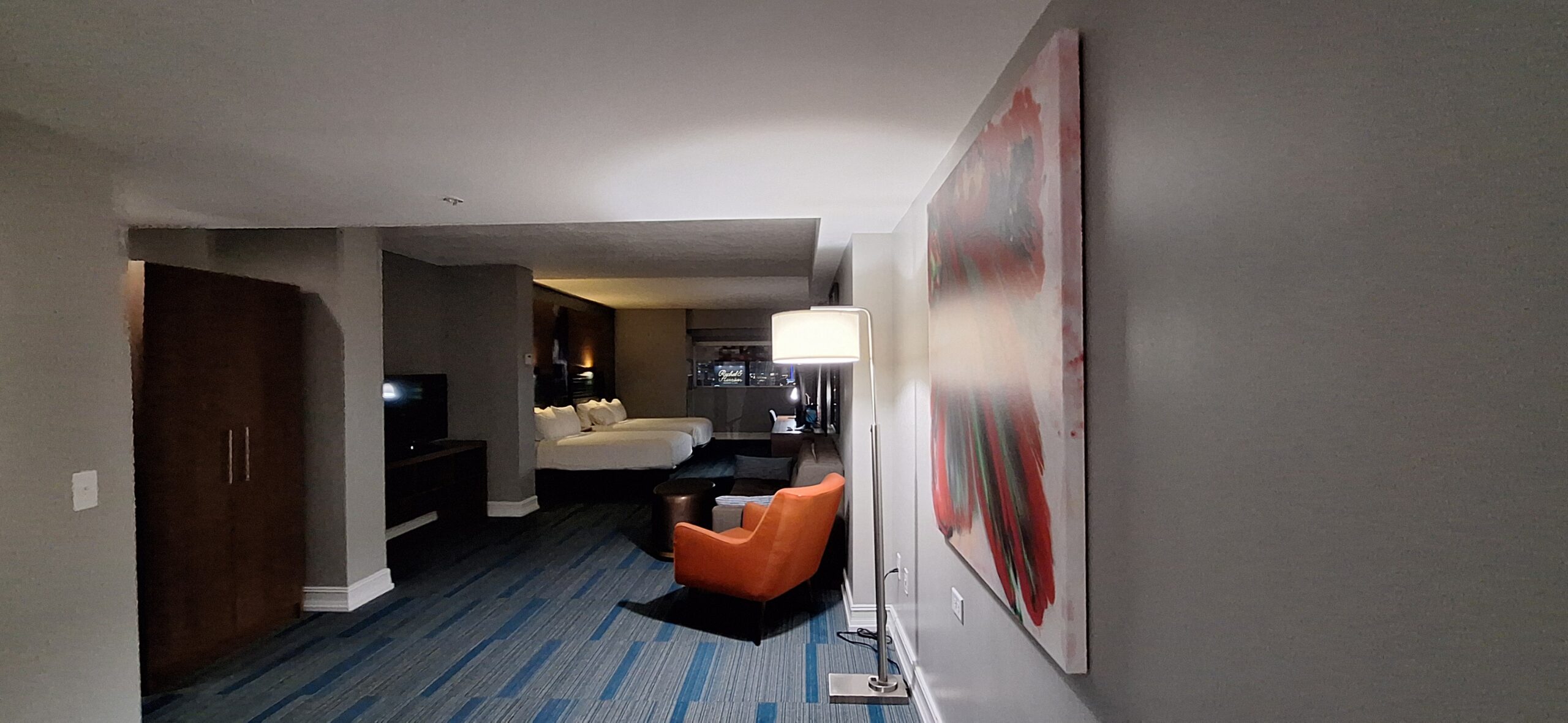 Marriott Aloft Nashville review a room with a bed and a chair