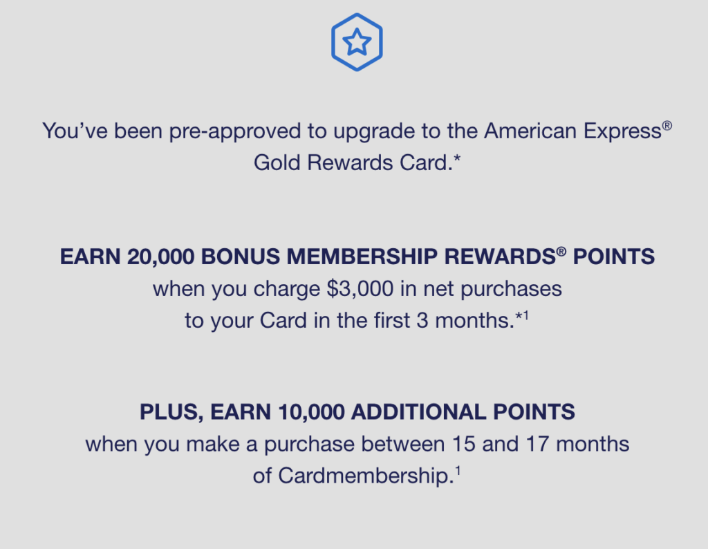 Elevated Upgrade Offer from Amex Cobalt to Gold