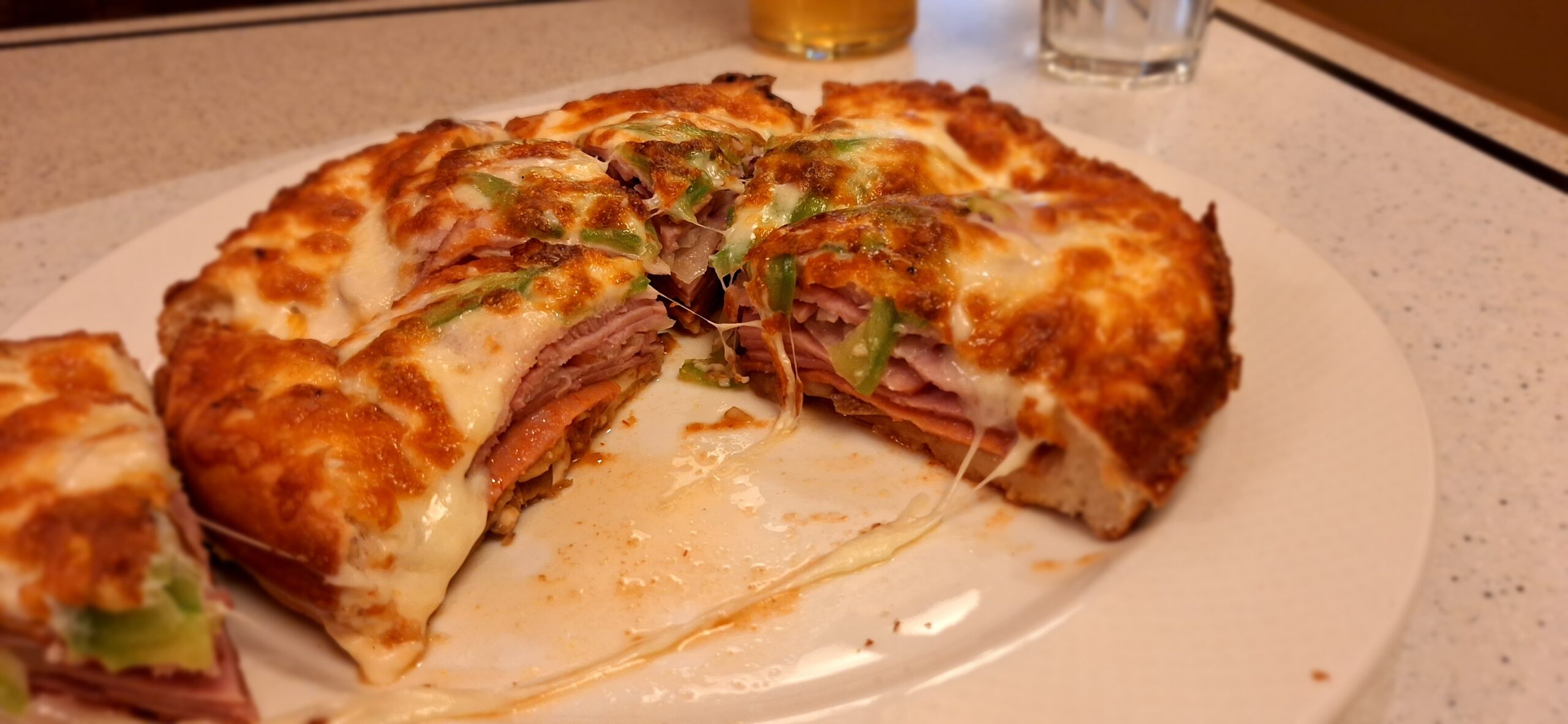a pizza on a plate