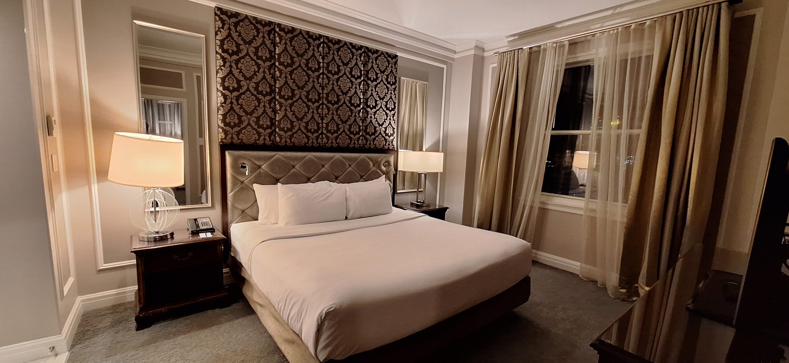 a bed in a room