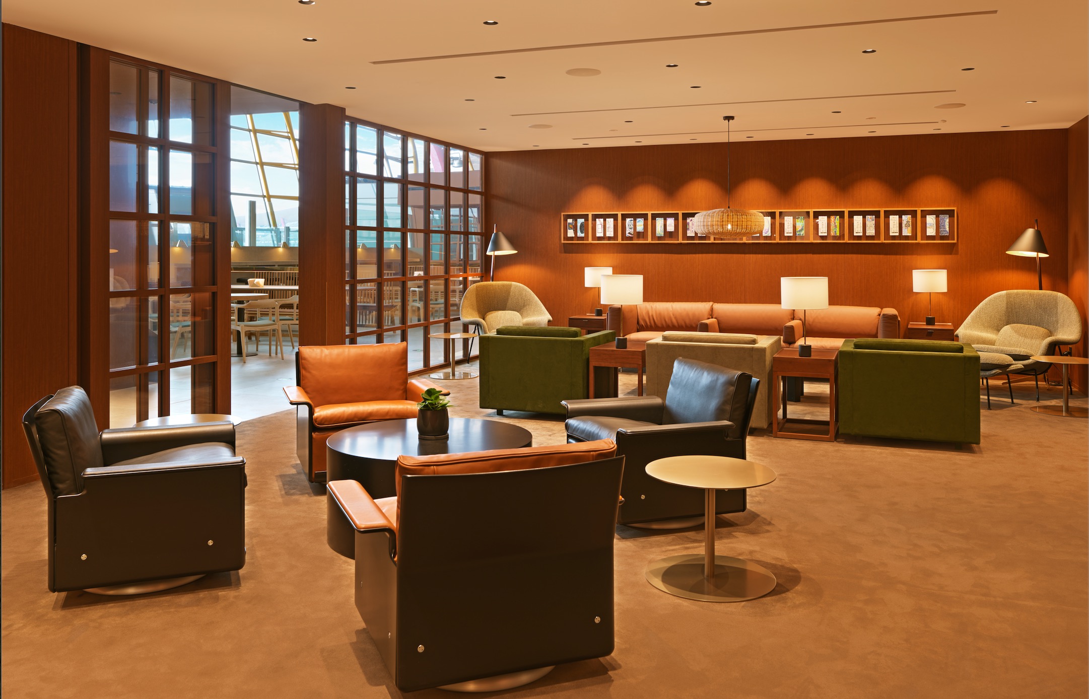 a room with chairs and tables