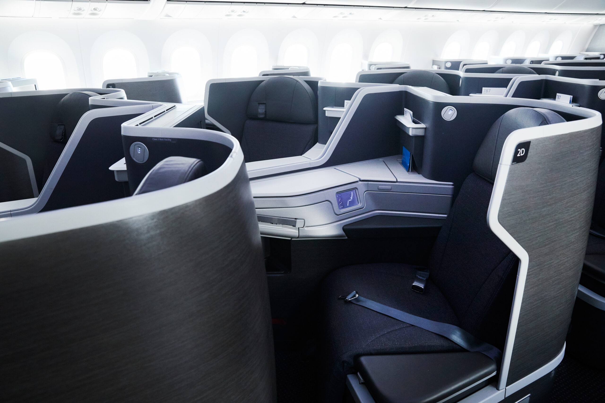 a row of seats in an airplane