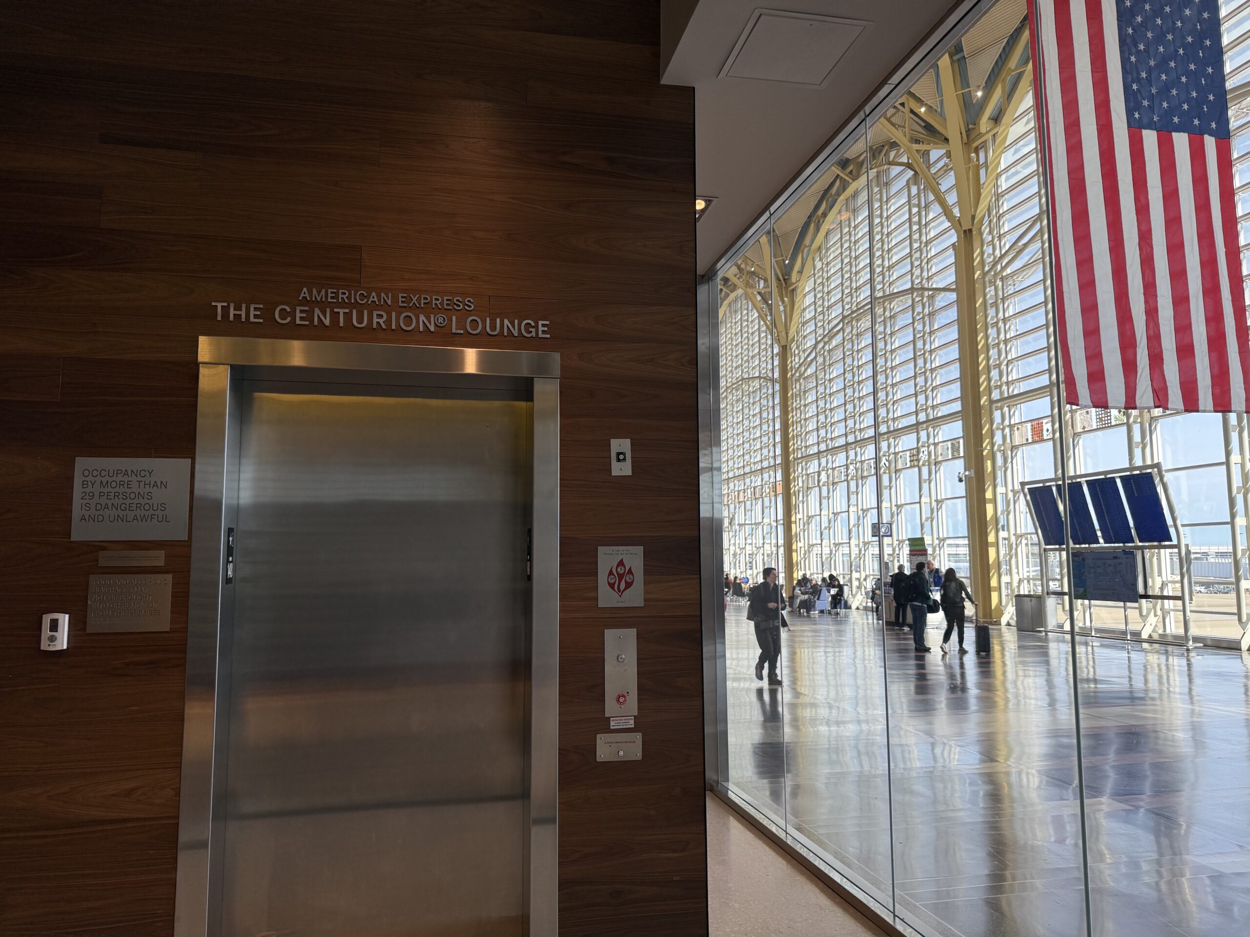 a elevator in a building