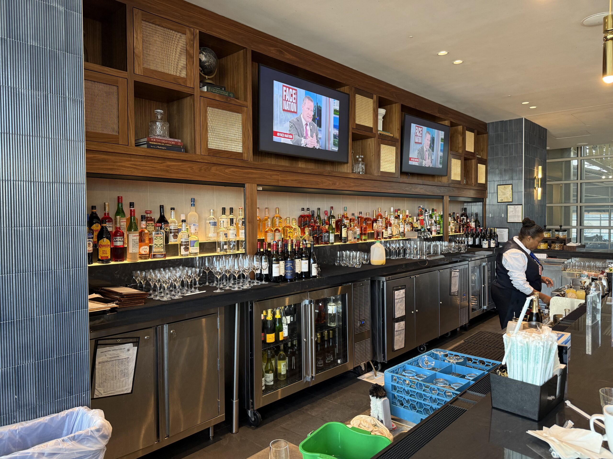 a man standing in a bar