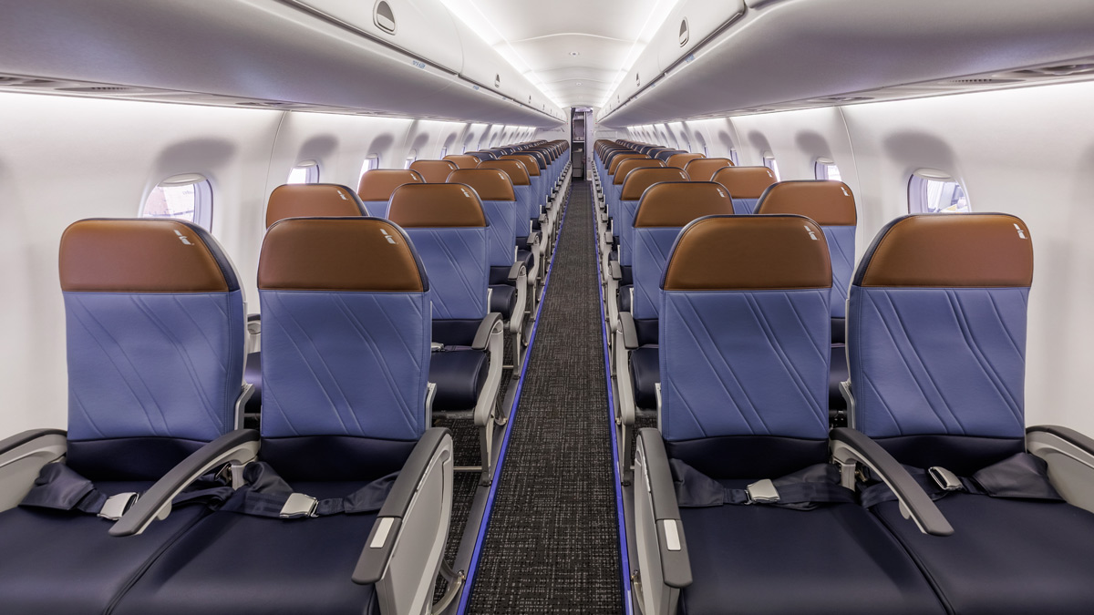 a row of seats in an airplane