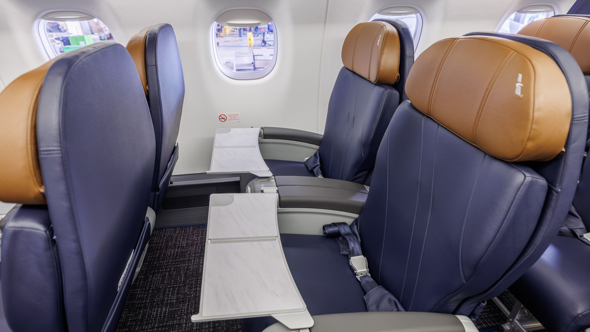 the seats in an airplane