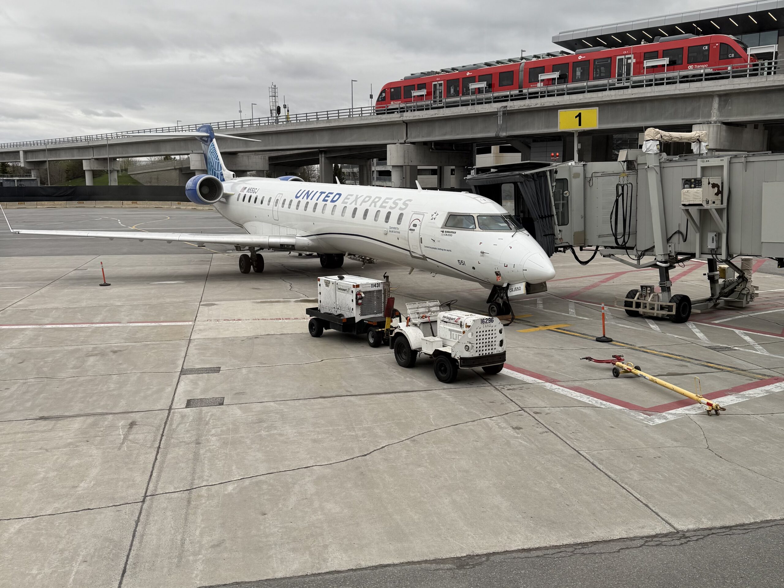 United First Class 737 MAX a plane on the tarmac
