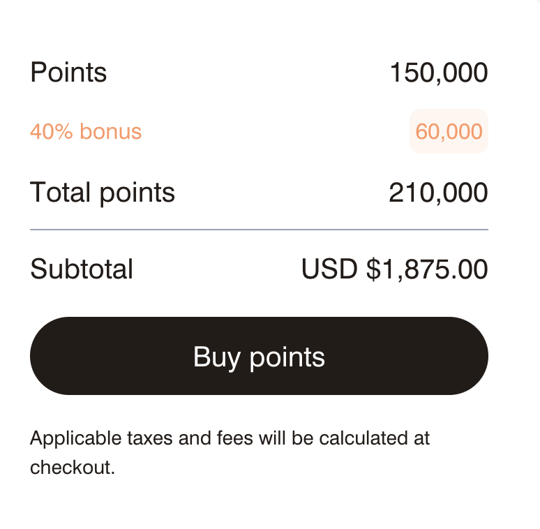 buy 210,000 marriott points for $1,875