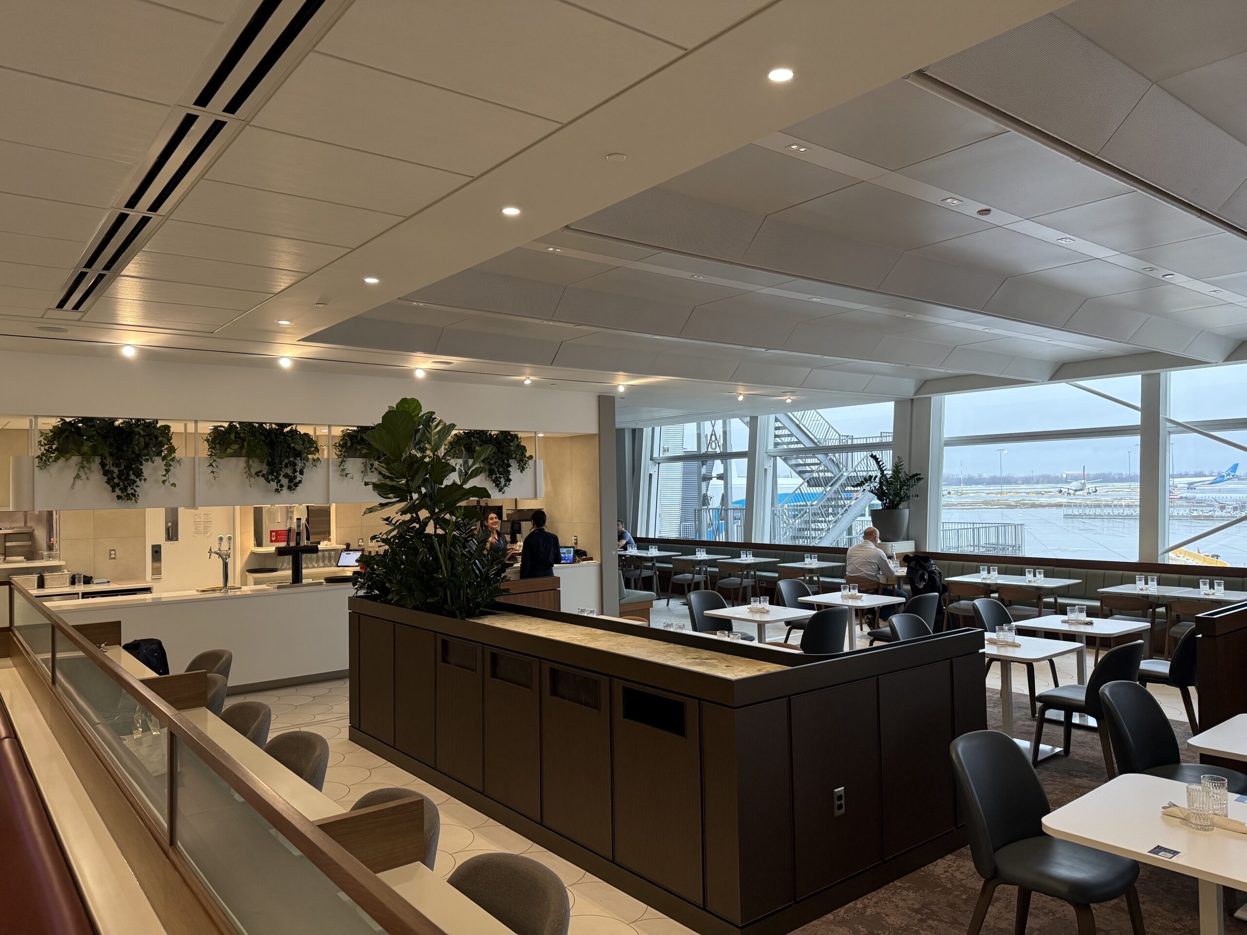 a room with tables and chairs