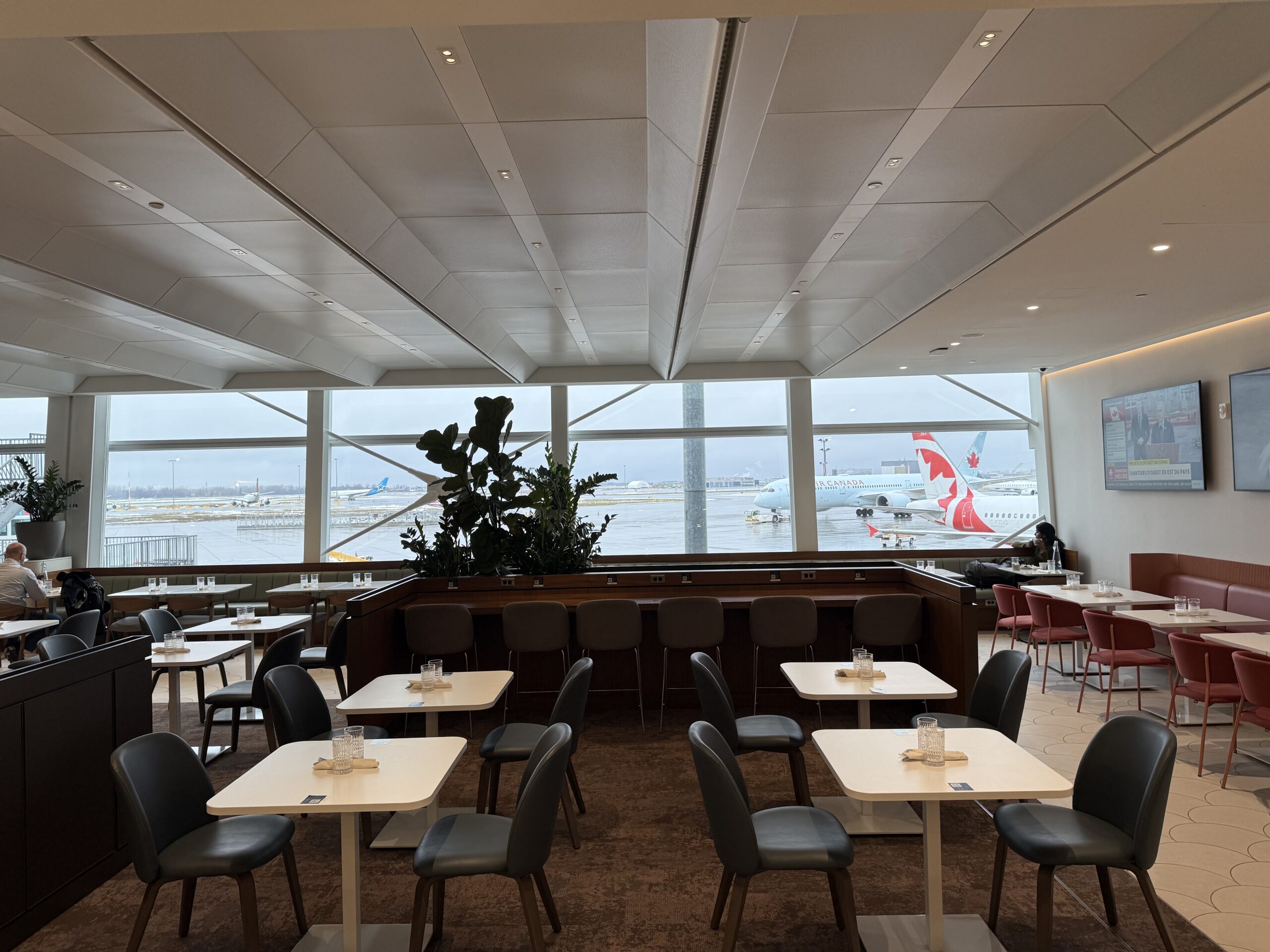 a room with tables and chairs