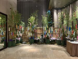 Sheraton Miyako Hotel Tokyo a room with trees and flowers