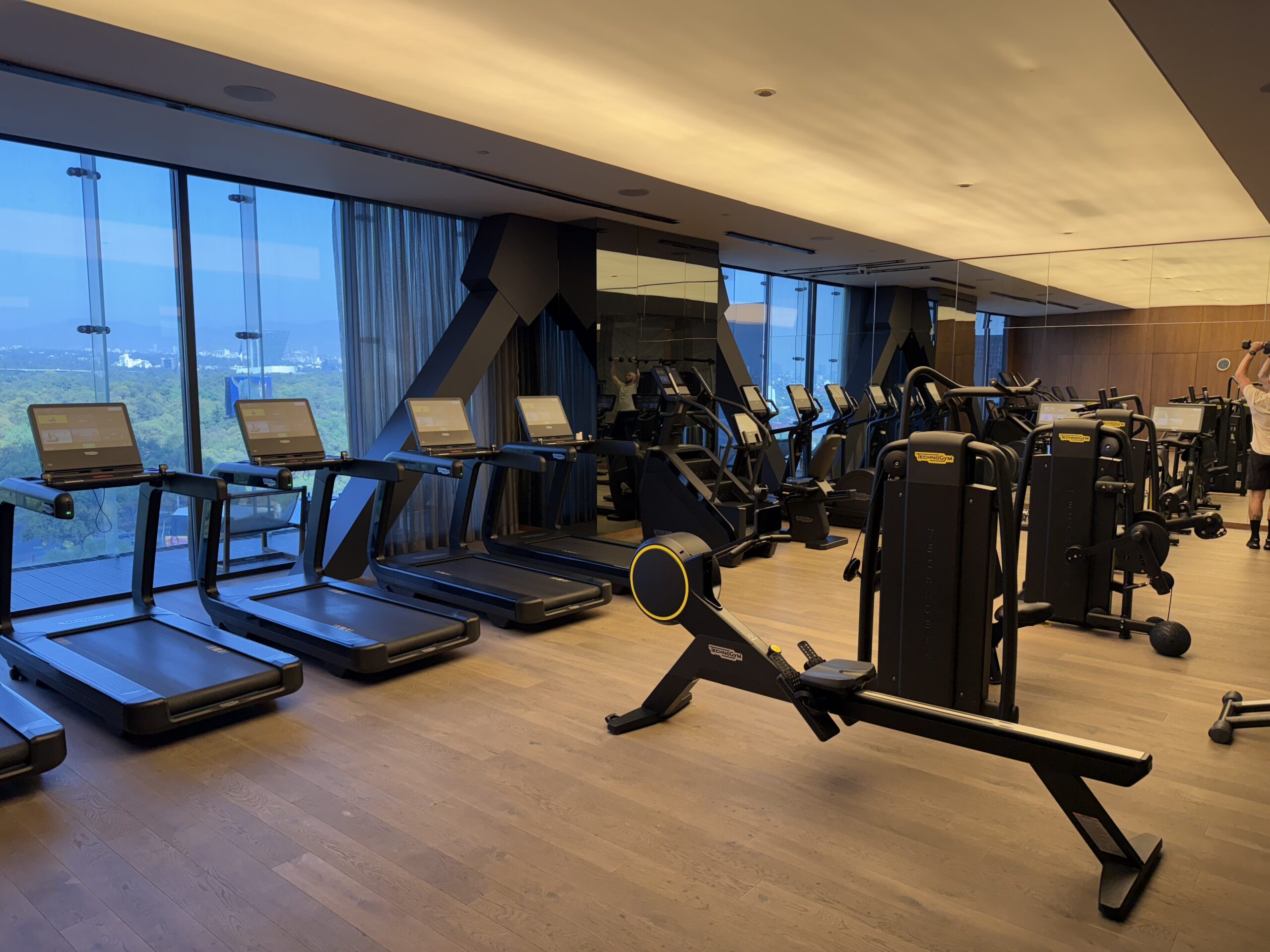 a room with treadmills and exercise machines