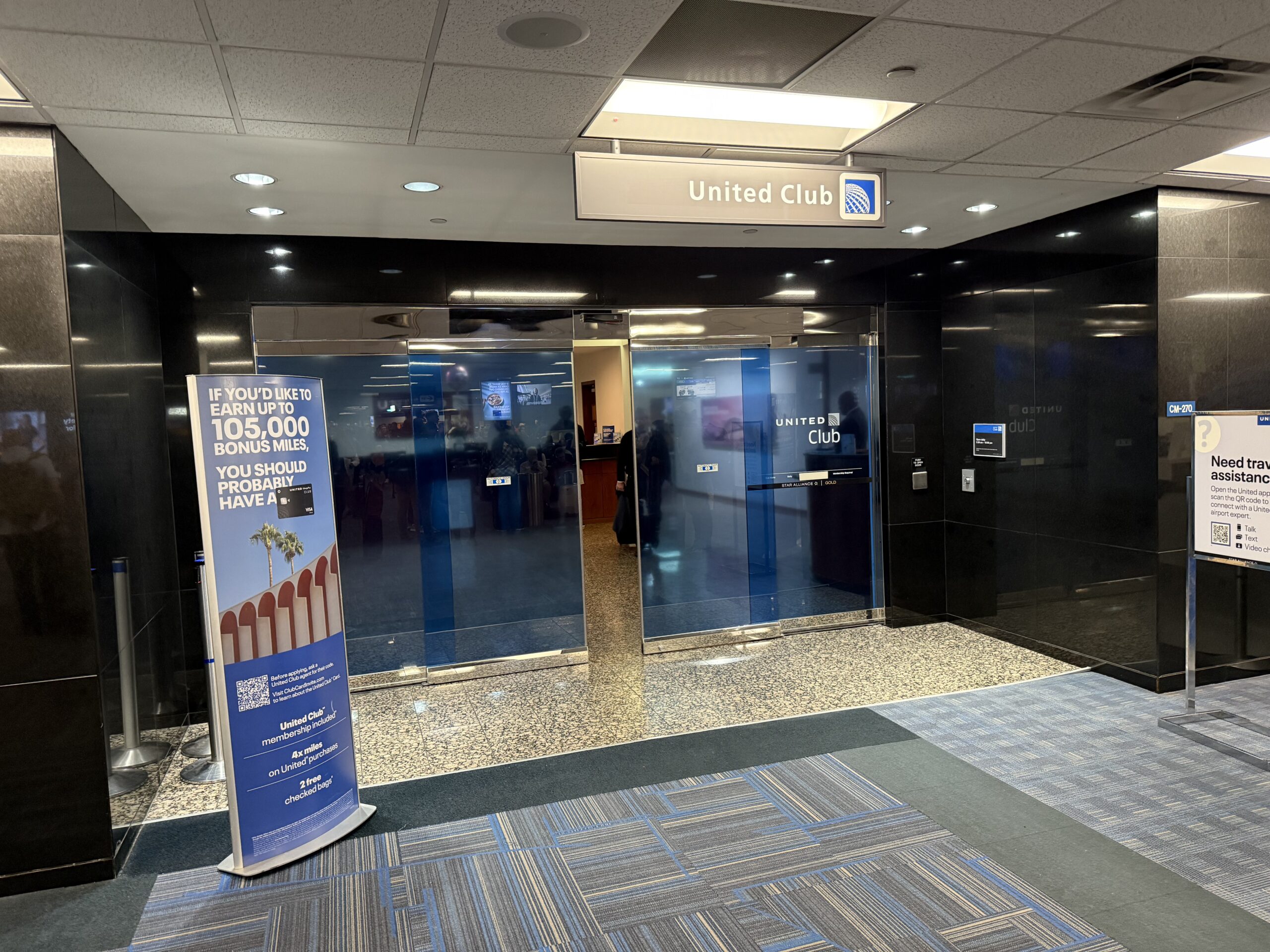 a glass doors in a building