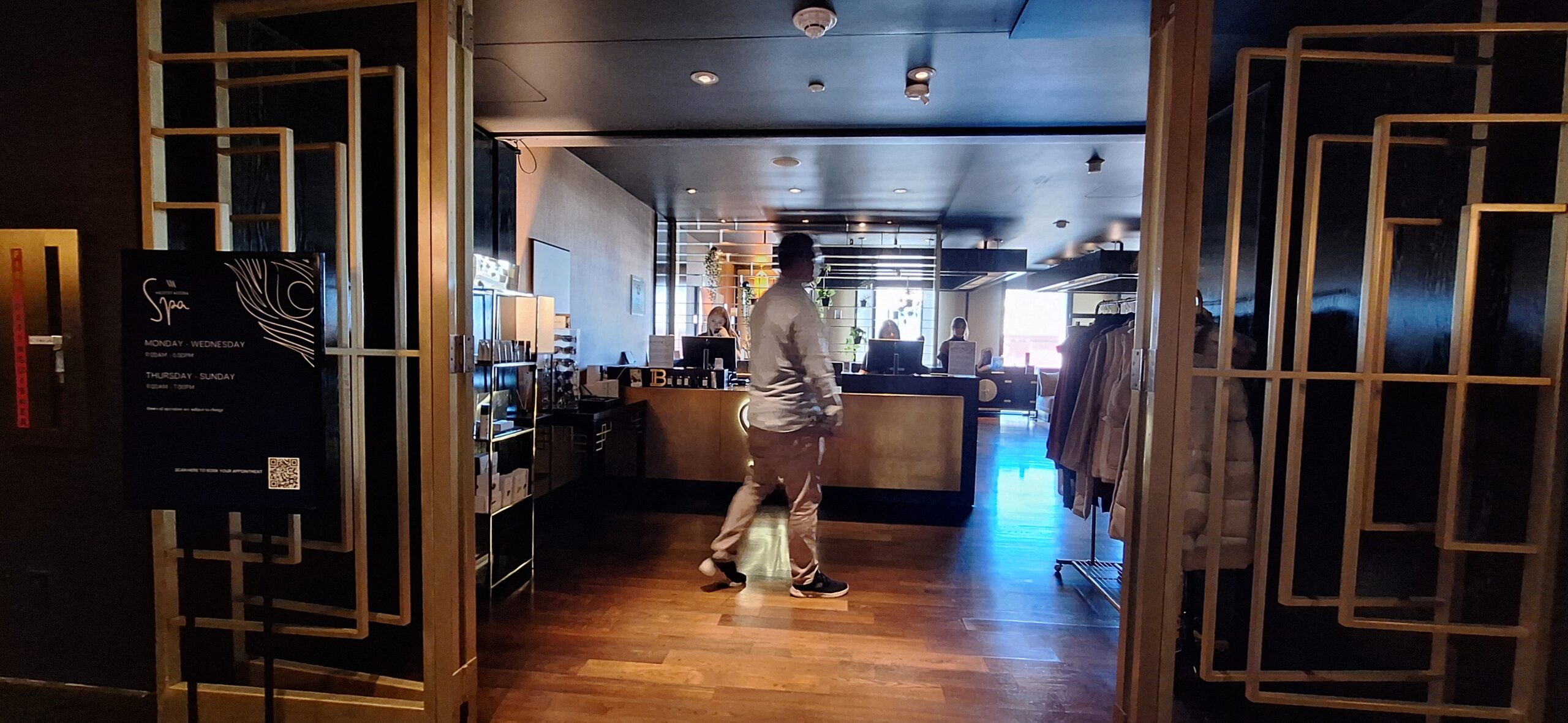 a man walking in a store