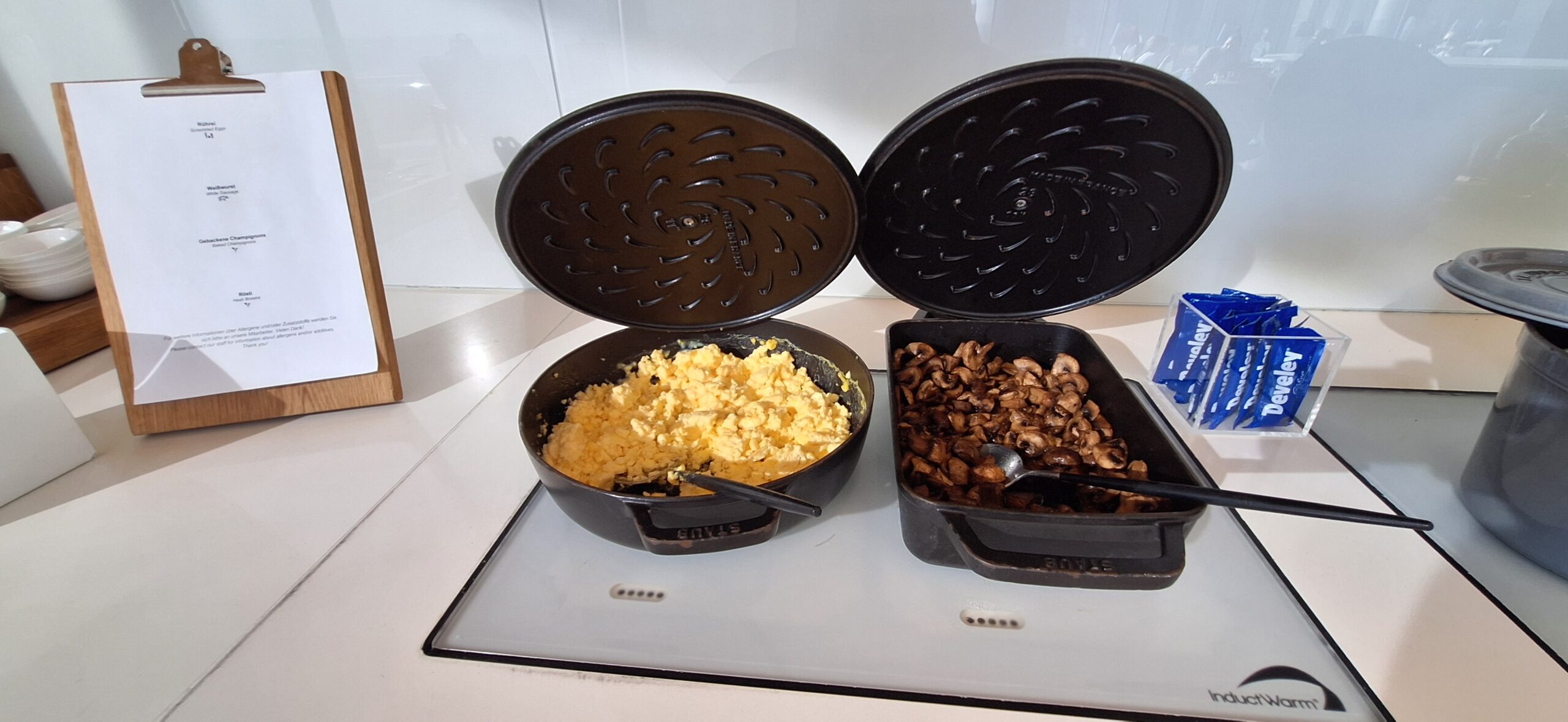 a couple of pans with food in them