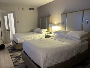 a room with two beds