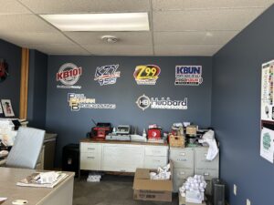 a room with a few cabinets and a few objects on the wall