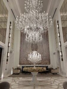 Ritz-Carlton Amman Review a large chandelier in a room