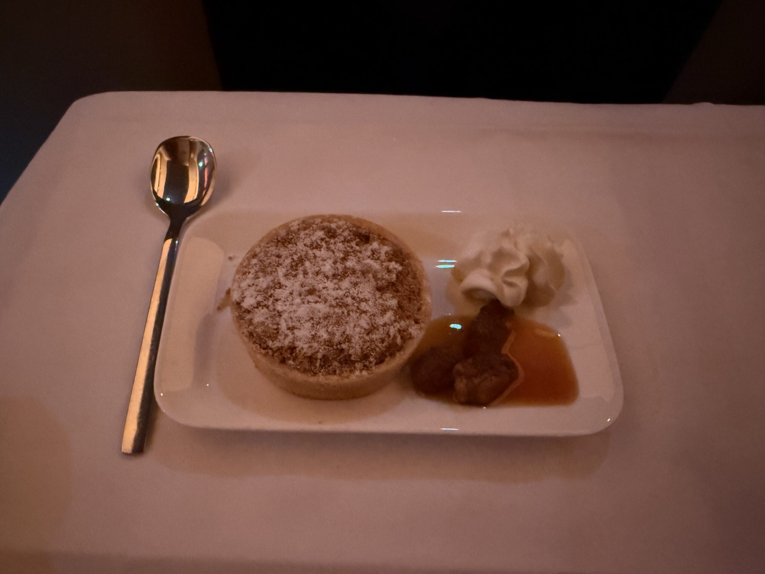 Swiss Business Class A330 a plate with food on it