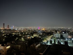 Ritz-Carlton Amman Review a city at night with lights