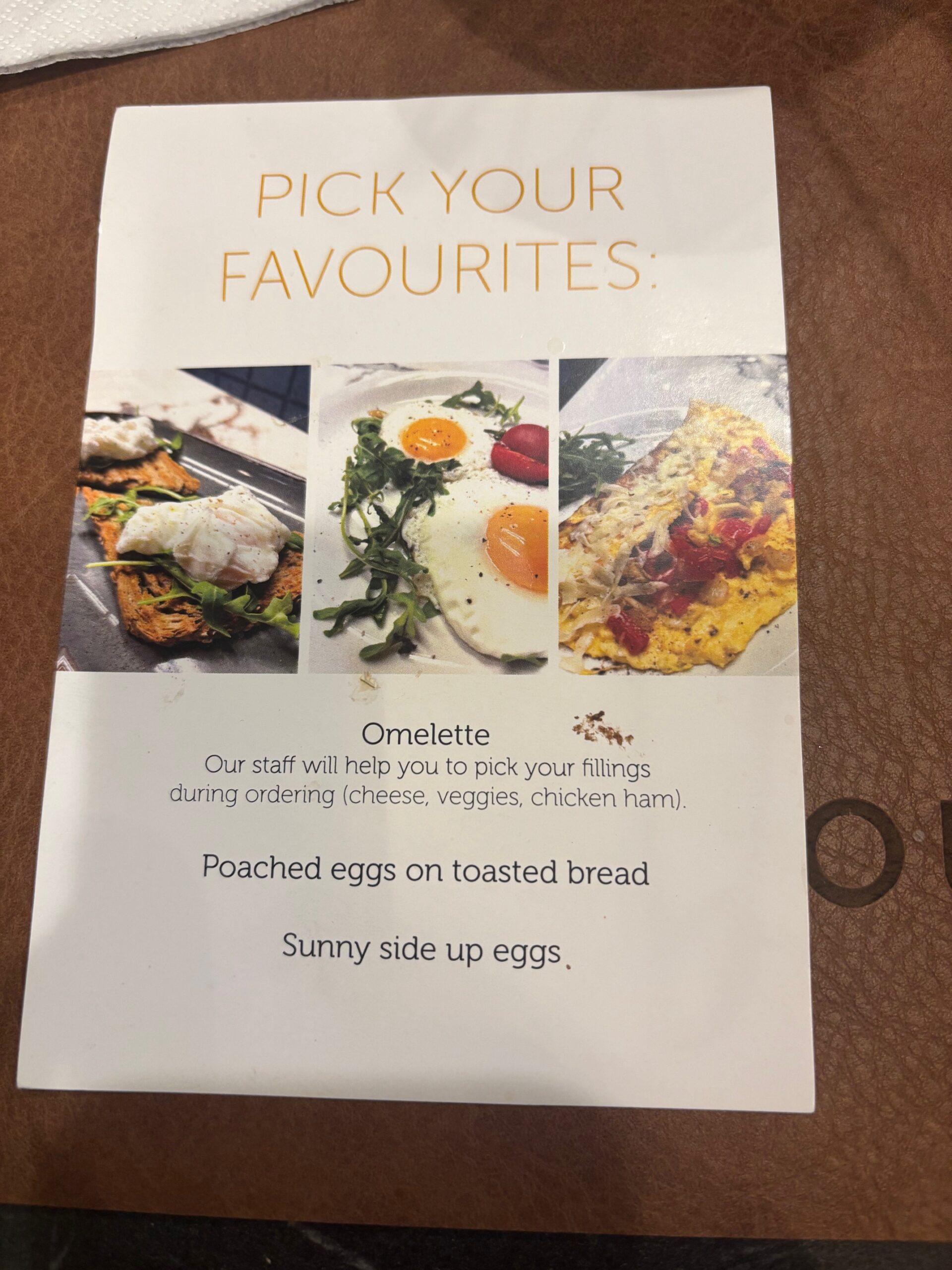 Eggs Menu Card