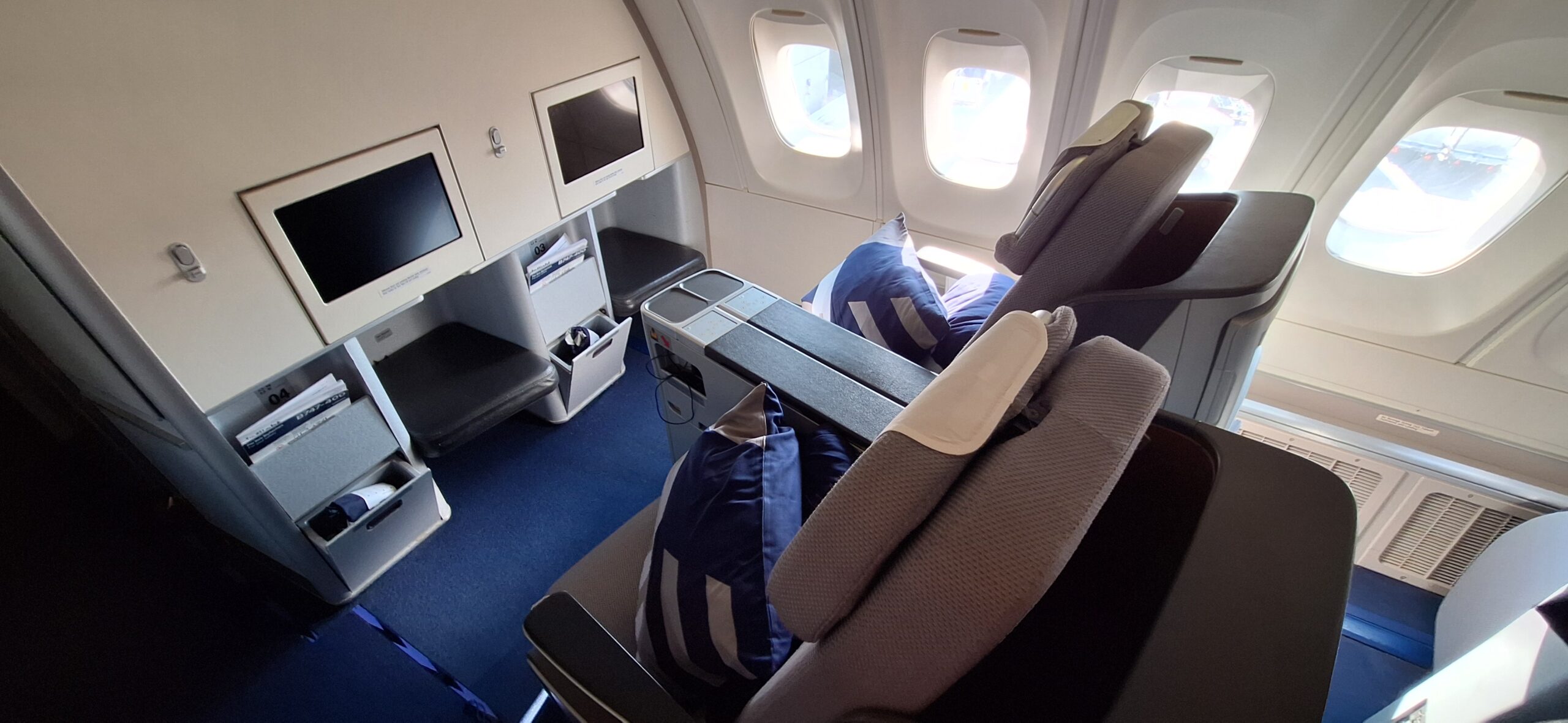 a seat in an airplane