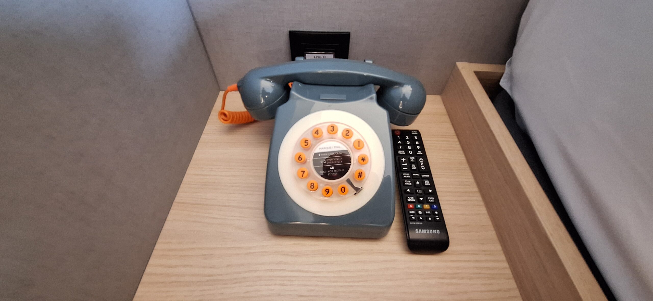 a telephone on a table
