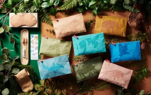 a group of colorful bags with animals on them