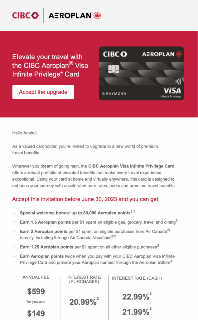 CIBC upgrade offer