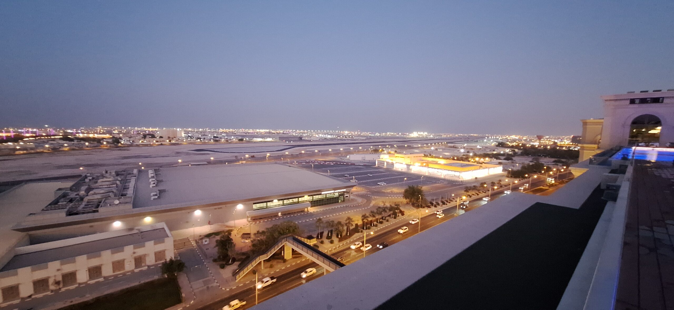 a view of a city from a building