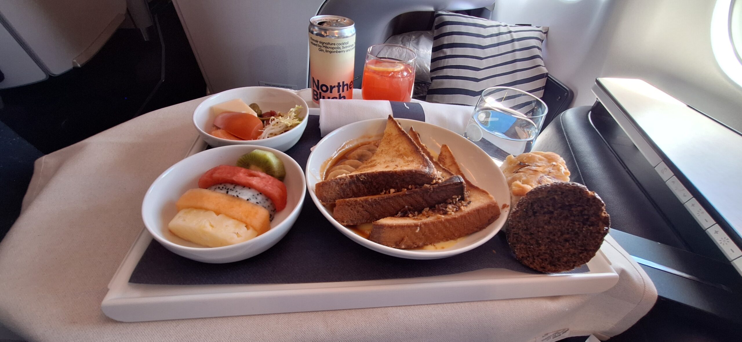 a tray with food on it