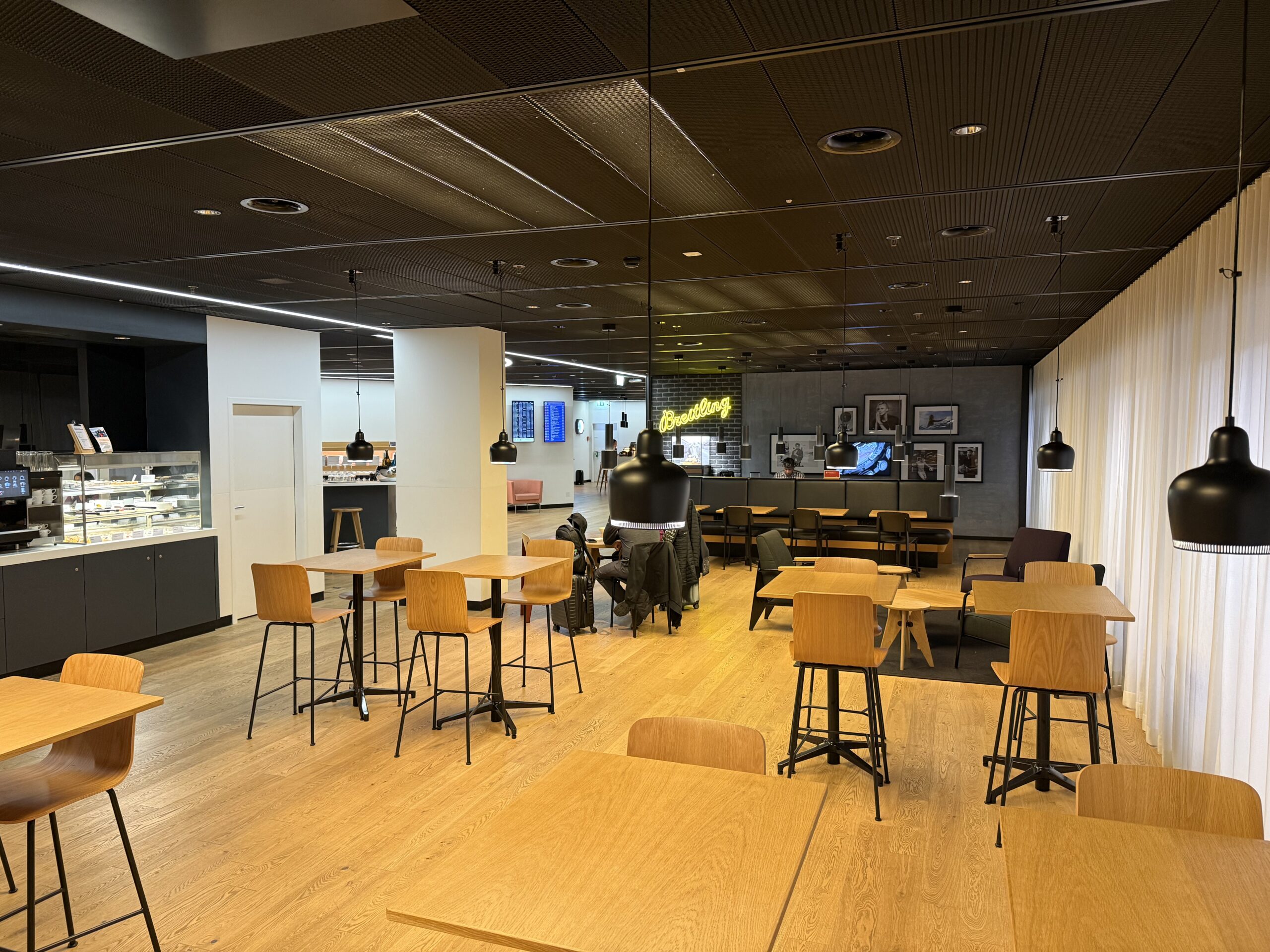 a room with tables and chairs